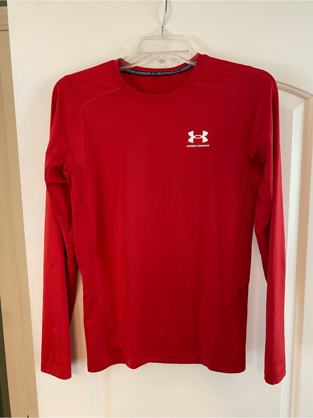 Under Armour Men's Red Long Sleeve compression heat gear Shirt Large